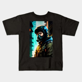 Abstract Cyberpunk Man Kids T-Shirt